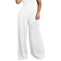 Leesechin široke pantalone za noge za žene visoki struk jogger y2k duge paljake pantalone u redovnoj