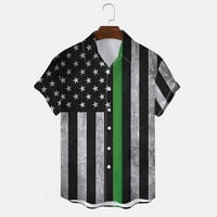 Muške majice Muške nezavisnosti Dan zastava 3D Digitalni tisak Personalizirani modni rever dugme T majica