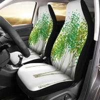Set autosjedalica za auto sjedala smeđe apstraktne aspenske breze Clipart Green Botanina podružnica