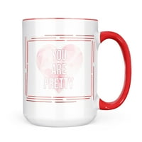 Neonblond Vi ste prilično lijepi za Valentinovo Pink Geometrijski poklon za srce za ljubitelje čaja