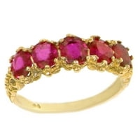 Britanci napravio 14k žuto zlato prirodno rubin ženski vječni prsten - veličine opcija - veličine 8,75