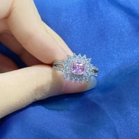 Prstenovi modni nakit poklon nakit za vjenčanje zaručnički prsten Fancy Pink Diamond Podesivi prsten