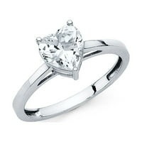 Jewels 14k bijeli zlatni srčani kubični cirkonijski cz zaručni prsten veličine 12