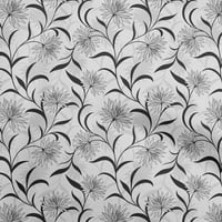 Onuone svilena tabby siva tkanina cvjetna retro DIY odjeća za preciziranje tkanine tkanine sa širokim