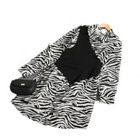 Ležerne košulje za ovratnicu Zebra, haljina s dugim rukavima plus veličina dugih rukava