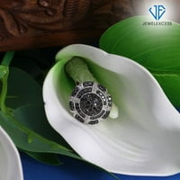 Sterling srebrni karat crno-bijeli dijamantni prsten za žene