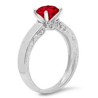 1.06ct okrugli rez crveni simulirani rubin 18k bijelo zlatni godišnjica zaručničke prstene veličine