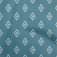 Onuoone Georgette viskoza Teal plava tkanina Geometrijska s prugama prekrivajući zalihe Ispiši šivanje
