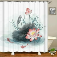 Prekrasna ružičasta cvjetna tuš za tuširanje trešnje cvijet lotosa ruža tkanina za pranje kupaonica za pranje komore zid viseći kuke za kupanje