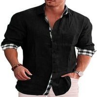 Haite muška košulja dugih rukava dugulja dolje bluza za muškarce Muškarci Tunička majica reverl vrat