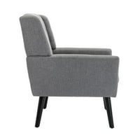 Stolica sa čvrstim metalnim nogama, baršunastog akcentne stolice s visokim leđima i rukom, stolica za
