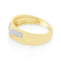 Bijeli prirodni dijamantski vjenčani prsten za vjenčanicu u 14k žutom zlatu