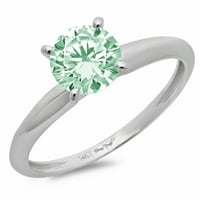 1.5ct okrugli rez zeleni simulirani dijamant 18k bijeli zlatni angažman prsten veličine 5.5