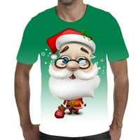 Modni muški majica Men Casual Okrugli vrat Božićni Santa Claus 3D digitalni ispis Pulover fitness sportske