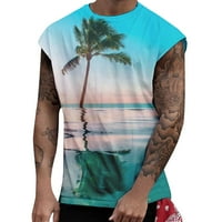 Muški povremeni vrhovi rezervoara Havajiiji Boho print mišići bez rukava, košulje za majice Fitness