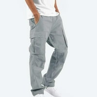 Dqueduo teretni pantalone za muškarce Čvrsti povremeni džepovi na otvorenom ravno tipom fitness hlače