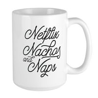 Cafepress - Netfli Nachos Naps - OZ keramička velika krigla