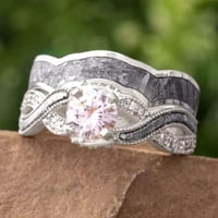 Muški valni prsten jednostavan stil moda drevni srebrni par zvona modni imitacija dijamantskih prstenastih
