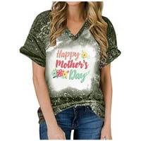 Baseball mamine majice za žene, ljetni trendy bejzbol grafički casual kratkih rukava majica majica modnih
