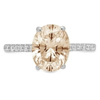 2.21ct ovalni rez šampanjac simulirani dijamant 18k bijeli zlatni godišnjica za angažman prsten veličine
