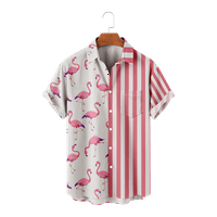 Cvijeće Flamingo Havaji ljetni muški havajski dječaci Košulje Djeca Vintage 3D Ispiši labave majice