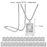 Ogrlica sa početnim slovima Yinguo Posrebrena ogrlica od srebrne lanene ogrlice za žene i muškarce