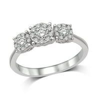14k bijeli zlatni ct.tw.diamond modni prsten