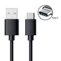 USB C kabel, 4FT kabel za brzo punjenje za Meizu Pro Plus - Crna