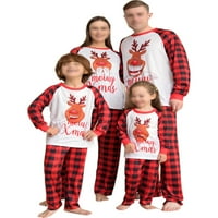 Groanlook mammy tata dječja noćna odjeća božićna odjeća za spavanje u odgovarajuću kupaonicu Porodica Pajamas Set Žene Muškarci Xmas PJS PJ setovi kombinirani elastični struk crveni štene xl