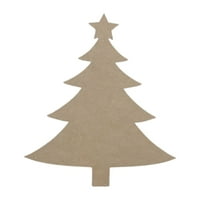 Drveno božićno drvce sa zvijezdom, nedovršenim MDF dekorativnim izrezom, DIY zanatski oblik