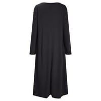 Leesechin Womens Plus Veličina haljine trendy casual dugi rukav V-izrez Kontrastni džemper gornji darki