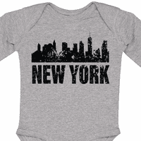 Inktastic New York Skyline Grunge Poklon Dječak za bebe ili djecu za djecu s dugim rukavima