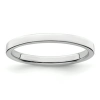 Karat u karatsu sterling srebrni široki opseg rodijum-plosnatih prstena -5