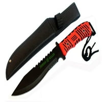 Zombie Killer 13 lovački nož punog tang crvena i crna ručka sa plaštom 7850