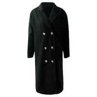 Homchy kaput zimski kaputi za žene tople grudi kapute rovovi vuneni kaputi jakne rever slim dugačak