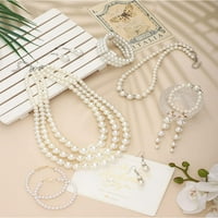 Biserne ogrlice na minđuše za žene Djevojke, uključuje simuliranu bisernu narukvicu FAU Pearl ogrlica