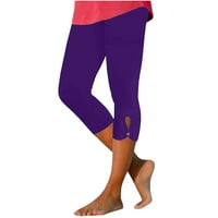 Gatrrgyp pantalone za žene plus veličine, žensko ljeto visokog struka čvrstog boja od kaprisa koji odgovaraju