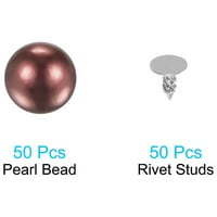 UXCell Pearl Rivet Studs Kit, Pearl Zakovice Fau Pearls zakovice Crveni smeđi set