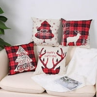Božićni pokrivači za jastuke, kvadratni patentni jastučni jastučni jastuk za zaštitu za zaštitu za kućnu