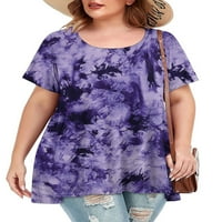 Majica Colisha Dame Floral Print Ljeto T majice Kratki rukav plus veličine Moda Dnevna odjeća za bluza