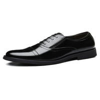 Daeful Muškarci Oxfords Formalno kožno cipela Business Haljina cipele Udobne sjajne stane Ured Crne,