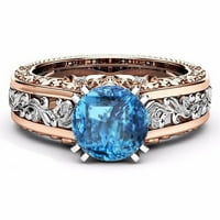 Pgeraug pokloni za žene modna boja odvajanje ruže zlato vjenčani angažman cvjetni prsten zvona plava
