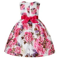 Djevojke 'haljine modna haljina bez rukava cvjetna tiskana vruća ružičasta 110