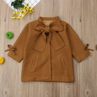 Xingqing Toddler Baby Girls Winter Wood Bowknot Trencop kaput Omotački kaput Obućana odjeća