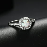 Toyella PLATINUM PLATIRANI OPAL Dijamantni prsten žene opal kamen kvadratni prsten br