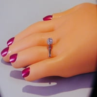 Dame Platinum Antique Vintage zaručni prsten sa 1CT okrugli sjajnim bijelim safirskim centrom 0. CTW