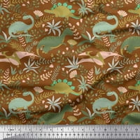 Listovi tkanine Soimoi poliestera, cvjetni i dinosaur džungl dekor tkanine od tiskanog dvorišta široko