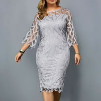 WAVSUF haljine za žene plus veličine šljokica čvrstog uboda prevelikih letnji i pad maxi čistere srebrne