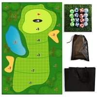 Chipping Golf Game Mat Golf Pluss Mats, Set za igranje za golf - uključuje 6x4ft ljepljive reprodukciju,