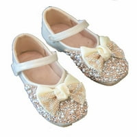 KPOPLK Girls Haljine cipele vjenčani sjajni zabava cvijeće princeze niske pete cipele